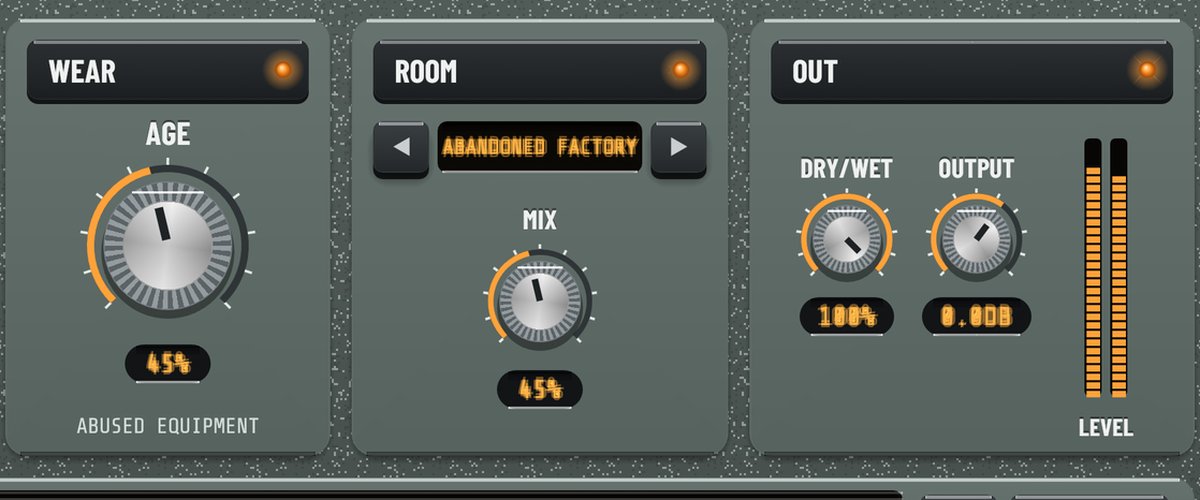 Wear, Room and Out modules with the room set to Abandoned Factory